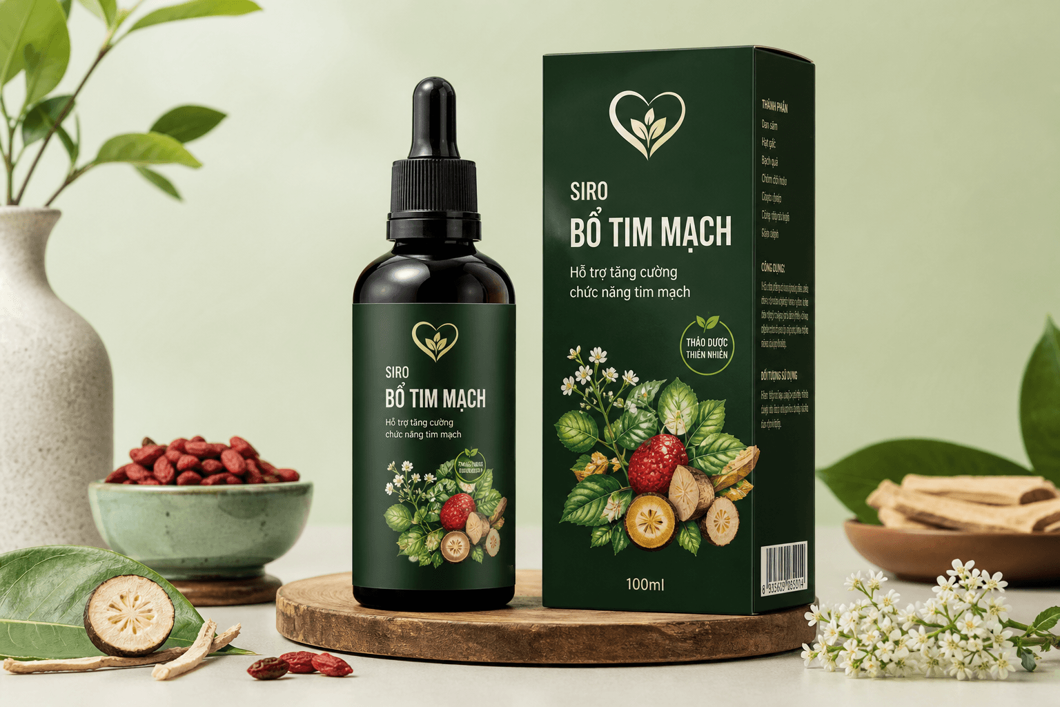 Siro bổ tim mạch thảo dược